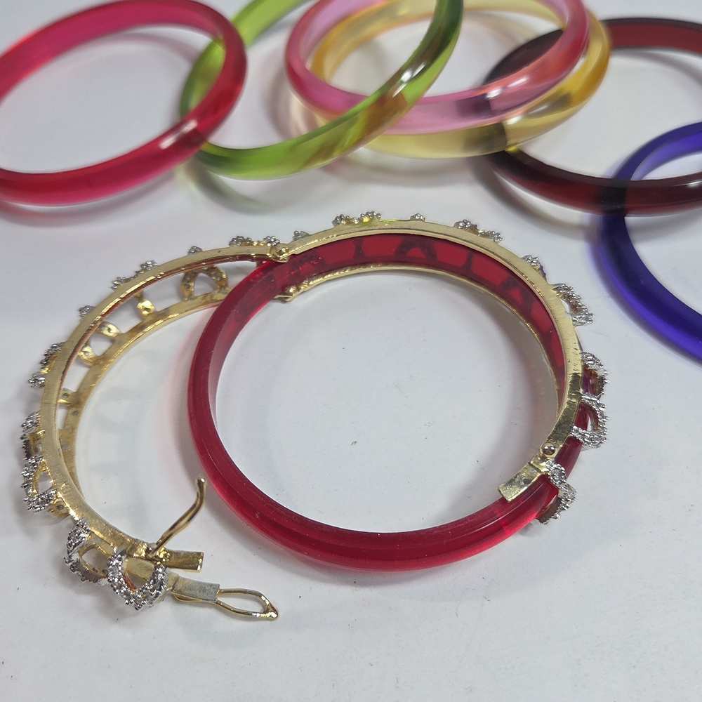 Interchangable Multicolored Plastic Bangle Bracel… - image 4